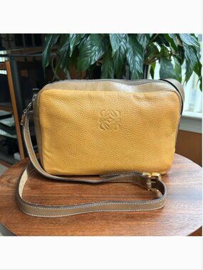 LOEWE Pebbled Calfskin Crossbody Bag Warm Desert Tan